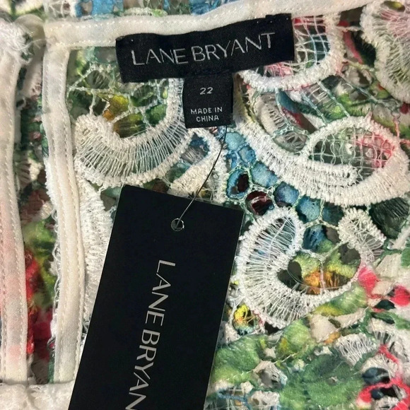 NWT’s Lane Bryant Beautiful Multicolor Lace / Crochet Open Weave Top - Picture 6 of 11